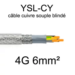 câble électrique cuivre souple blindé YSL-CY 4 conducteurs 6mm²