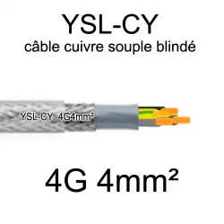câble électrique cuivre souple blindé YSL-CY 4 conducteurs 4mm²