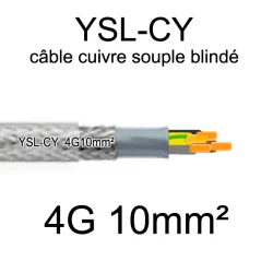 câble électrique cuivre souple blindé YSL-CY 4 conducteurs 10mm²