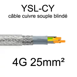câble électrique cuivre souple blindé YSL-CY 4 conducteurs 25mm²