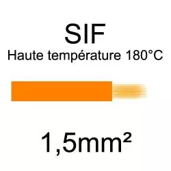 fil cuivre souple haute température isolé silicone 1.5mm2 orange