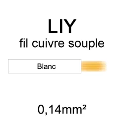 fil de câblage en cuivre souple série LIY section 0.14mm² blanc
