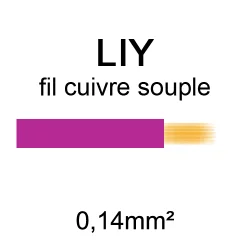fil de câblage en cuivre souple série LIY section 0.14mm² violet