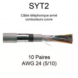 câble téléphone armé SYT2 10 paires AWG24 5/10