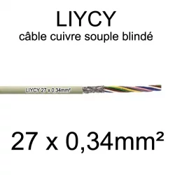 câble électrique blindé série LIYCY 0.34mm² 27 conducteurs