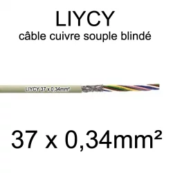 câble électrique blindé série LIYCY 0.34mm² 37 conducteurs