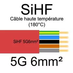 câble électrique cuivre souple isolé silicone SIHF 5 conducteurs 6mm²