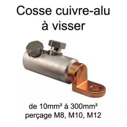 cosse bimétal cuivre alu à visser 35mm² trou M8