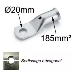 cosse à sertir cuivre étamé 185mm² trou M20