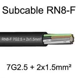 câble cuivre souple étanche immergeable submersible RN8F 7G2.5+2x1.5mm²