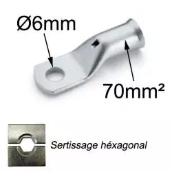Cosse à sertir 70mm² trou M6