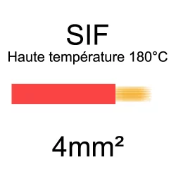 fil cuivre souple haute température isolé silicone 4mm2 rouge