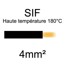 fil cuivre souple haute température isolé silicone 4mm2 noir