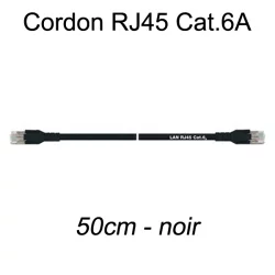 Câble Ethernet RJ45 cat 6a 50cm noir