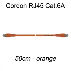 Câble Ethernet RJ45 cat 6a 50cm orange