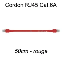 Câble Ethernet RJ45 cat 6a 50cm rouge