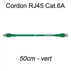 Câble Ethernet RJ45 cat 6a 50cm vert
