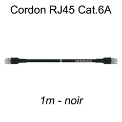 Câble Ethernet RJ45 cat 6a 1m noir