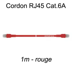 Câble Ethernet RJ45 cat 6a 1m rouge