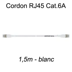 Câble Ethernet RJ45 cat 6a 1,5m blanc