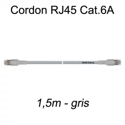 Câble Ethernet RJ45 cat 6a 1,5m gris
