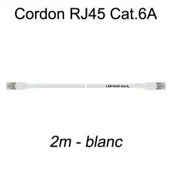 Câble Ethernet RJ45 cat 6a 2m blanc