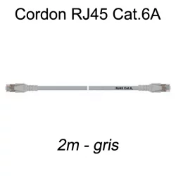 Câble Ethernet RJ45 cat 6a 2m gris