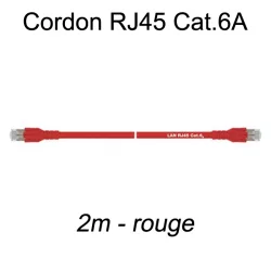 Câble Ethernet RJ45 cat 6a 2m rouge