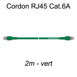 Câble Ethernet RJ45 cat 6a 2m vert