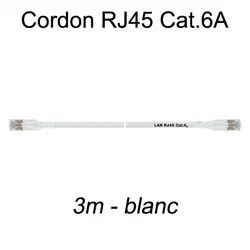 Câble Ethernet RJ45 cat 6a 3m blanc