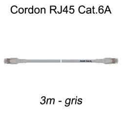 Câble Ethernet RJ45 cat 6a 3m gris