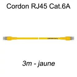 Câble Ethernet RJ45 cat 6a 3m jaune