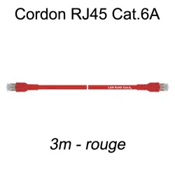 Câble Ethernet RJ45 cat 6a 3m rouge