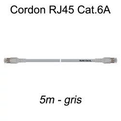 Câble Ethernet RJ45 cat 6a 5m gris