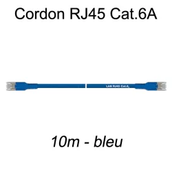Câble Ethernet RJ45 cat 6a 10m bleu