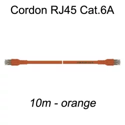 Câble Ethernet RJ45 cat 6a 10m orange