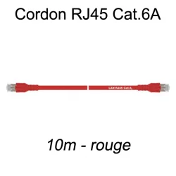 Câble Ethernet RJ45 cat 6a 10m rouge