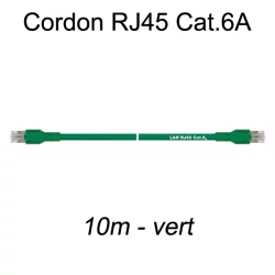 Câble Ethernet RJ45 cat 6a 10m vert