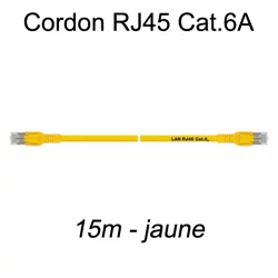 Câble Ethernet RJ45 cat 6a 15m jaune