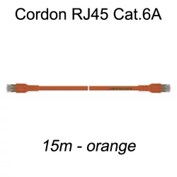 Câble Ethernet RJ45 cat 6a 15m orange