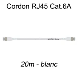 Câble Ethernet RJ45 cat 6a 20m blanc