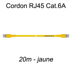 Câble Ethernet RJ45 cat 6a 20m jaune