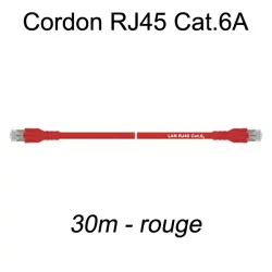 Câble Ethernet RJ45 cat 6a 30m rouge