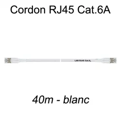 Câble Ethernet RJ45 cat 6a 40m blanc