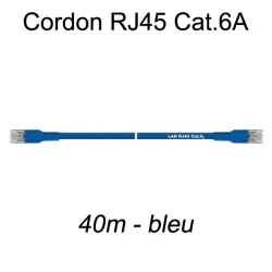 Câble Ethernet RJ45 cat 6a 40m bleu