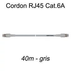 Câble Ethernet RJ45 cat 6a 40m gris