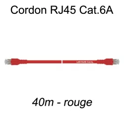 Câble Ethernet RJ45 cat 6a 40m rouge