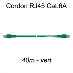 Câble Ethernet RJ45 cat 6a 40m vert