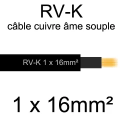 câble électrique âme cuivre souple série RV-K 1 conducteur 16mm2