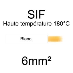 fil cuivre souple haute température isolé silicone 6mm2 blanc
